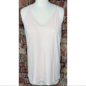 Athleta Womens Light Pink Medium Tank Top Pullover Relaxed Fit Strappy Racerback